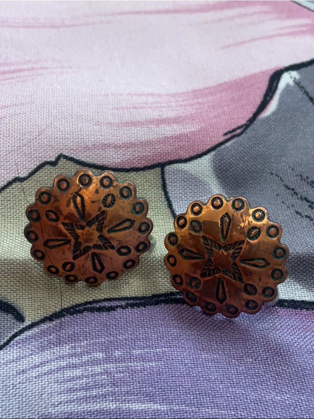 copper screw back earrings